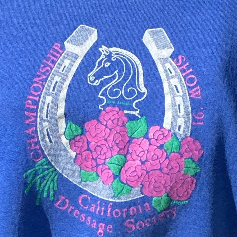 Equestrian Graphic Women's Sweater Blue - Picture 6 of 9